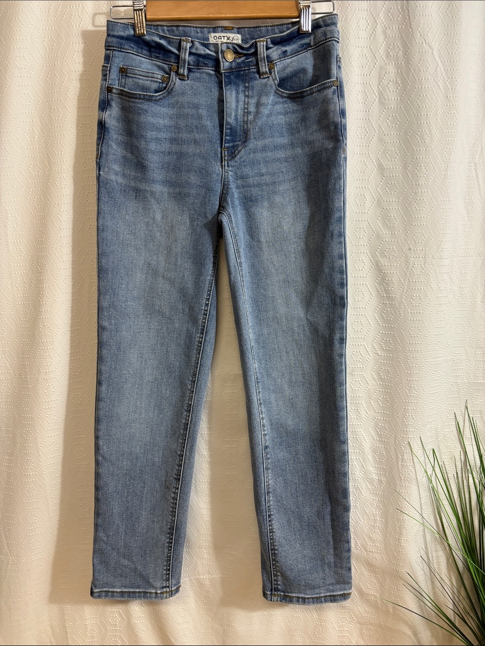 Oat New York Straight Leg High Rise Denim Jeans, Size 27